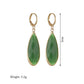 Retro Round Buckle Earrings Fashion Green Water Drop Resin Bezel Earrings Accessories