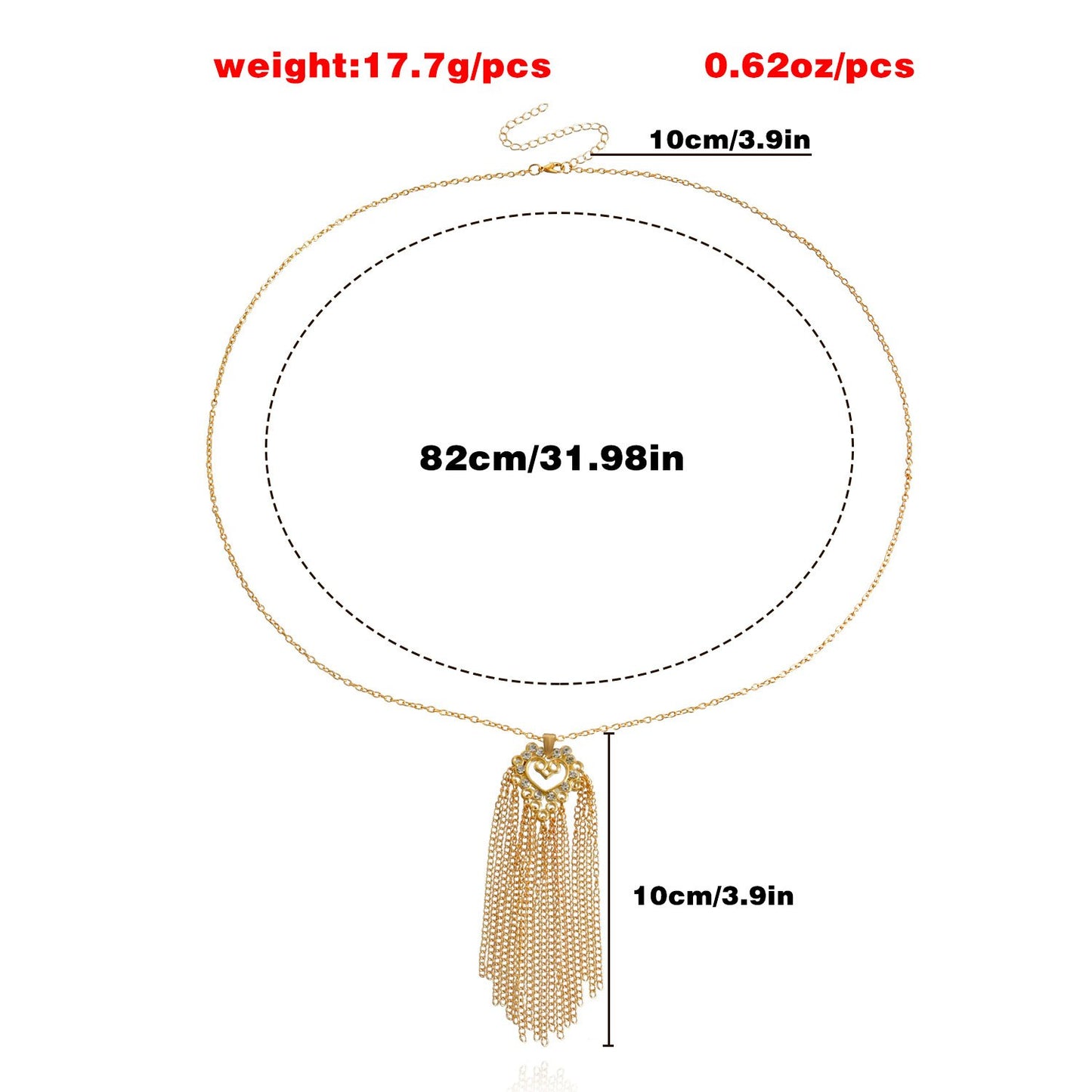Jewelry ins sparkling diamond-studded hollow love heart long tassel love sweater chain necklace female
