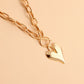 Jewelry ins hip-hop collarbone necklace exaggerated big heart pendant necklace female