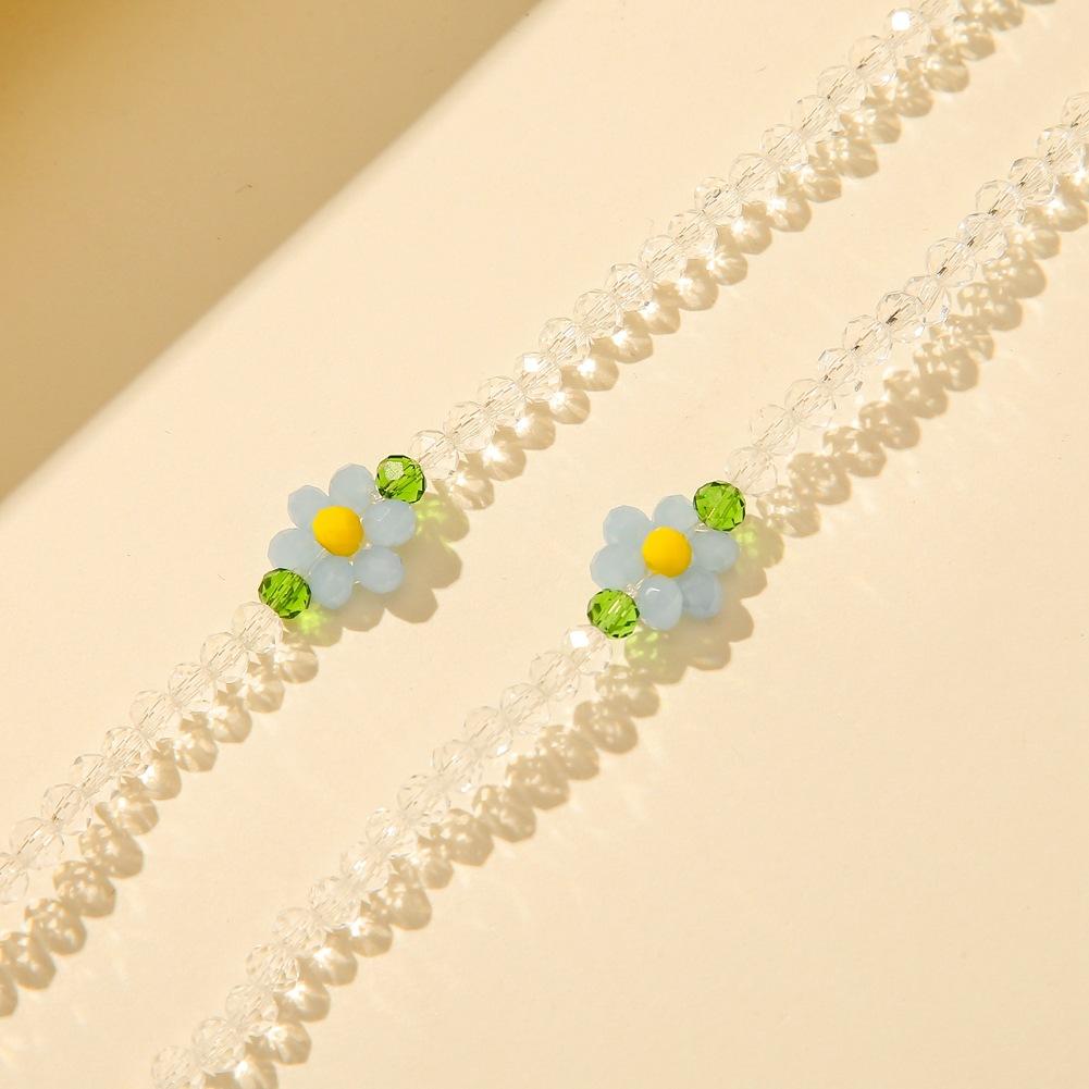 Mask Put Lost Rice Beads Chain Fashion Crystal Beads Small Flower Glasses Chain Multipurpose Necklace