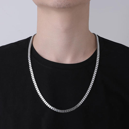 Hip Hop Square Box Watch Chain Metal Chain Retro Simple Design Versatile Men's Necklace