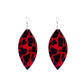 Fashion retro leopard earrings simple double layer pu leather earrings accessories