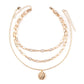 Net red same necklace hip-hop portrait coin pendant clavicle chain multi-layer chain necklace sweater chain jewelry
