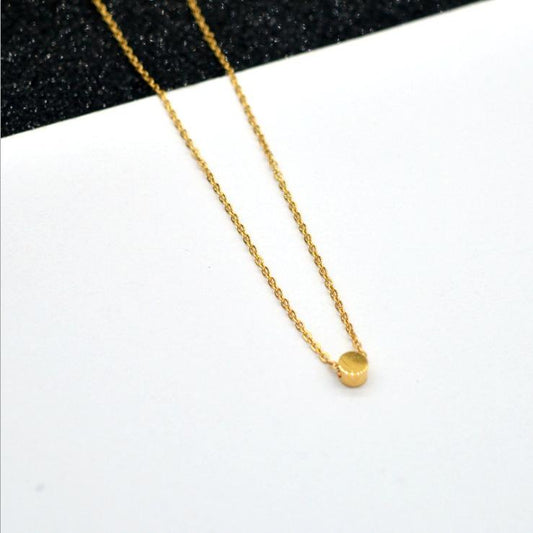 Lucky little golden bean necklace successors Jin Zhiyuan star with the same simple golden bean clavicle chain