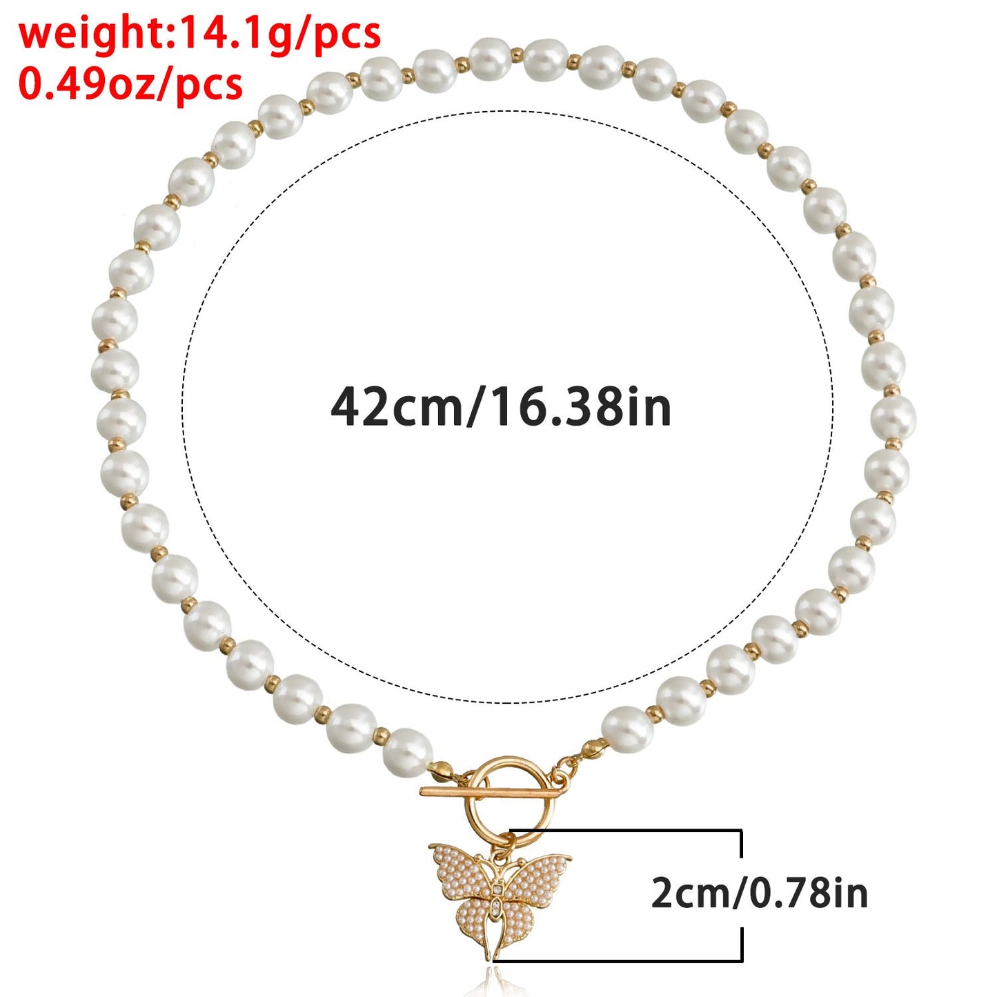 Jewelry Beautiful Butterfly Beads Beaded Necklace Necklace Women's Trend Niche Advanced Necklace Light Luxury