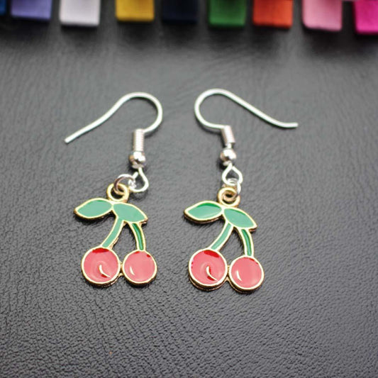 Summary of fruit series earrings drop oil drop diamond strawberry watermelon pineapple banana earrings