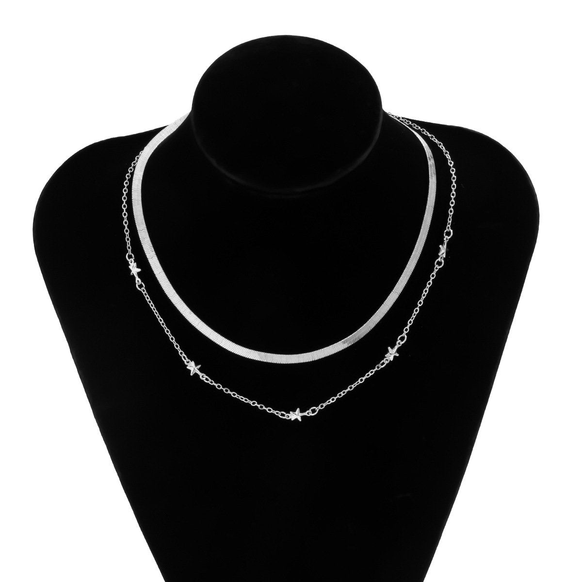 Ornamental niche metal snake bone chain necklace hip-hop simple star pendant clavicle necklace