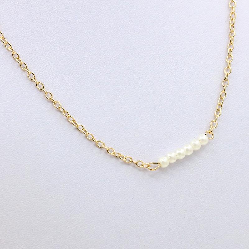 Pearl necklace single row one word pearl choker clavicle chain