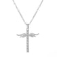 Ins full diamond cross necklace fashion temperament niche design angel wings collarbone chain couple necklace