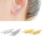 Fashion and simple leaf-shaped leaf-shaped stud earrings for women