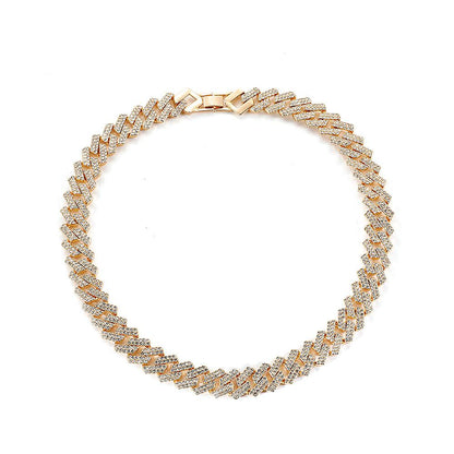 Jewelry Retro Hip Hop Rhombus Diamond Cuban Necklace Hiphop Trend Street Accessories Men