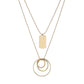 Fashion Simple Geometric Multilayer Round Hoop Pendant Necklace Ladies Accessories
