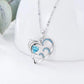 Fashion Ladies Heart Shaped Dolphin Diamond Necklace Cute Peach Heart Clavicle Chain Necklace Jewelry