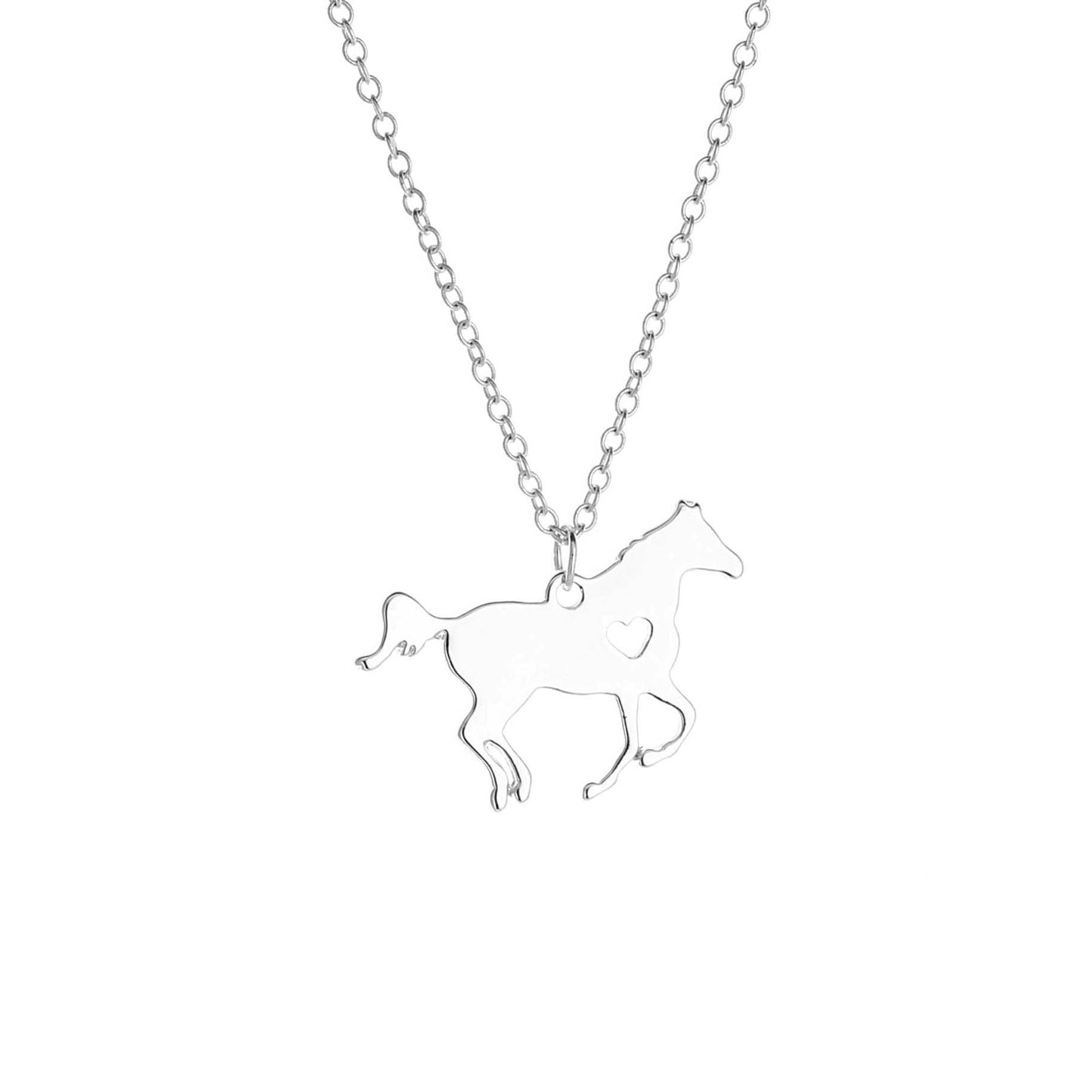 Explosive gold decoration unicorn horse necklace female love clavicle chain pendant electroplating alloy