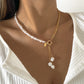 Jewelry baroque special-shaped pearl tassel necklace temperament simple geometric multi-layer chain necklace