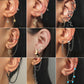 Simple Ear Stud Set Beaded Star Chain No Hole Ear Clip Cold One-piece Ear Hanging Single Female