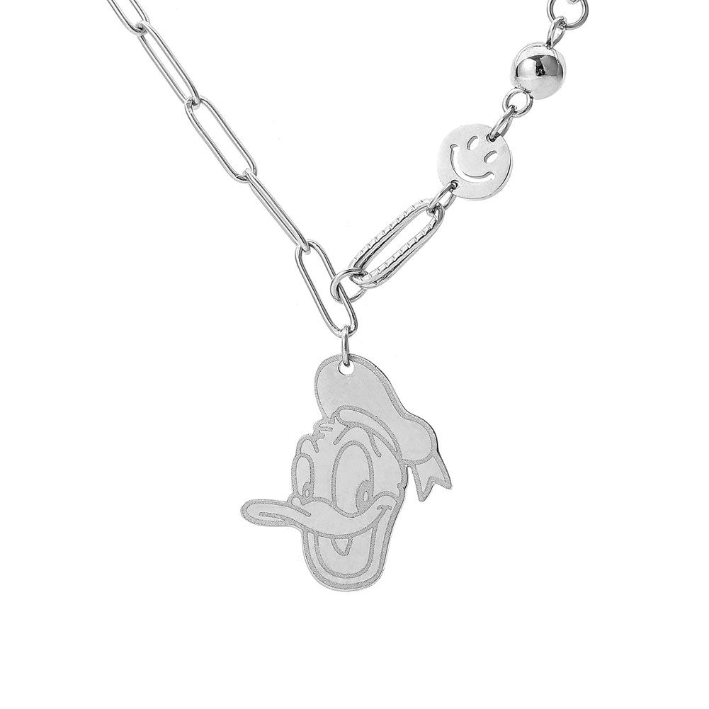 Ins Taobao Tmall Stainless Steel Donald Duck Necklace Cold Fashion Titanium Steel Item Jewelry