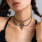 Jewelry dark gothic choker necklace sweet cool imitation crystal chain rose tassel necklace