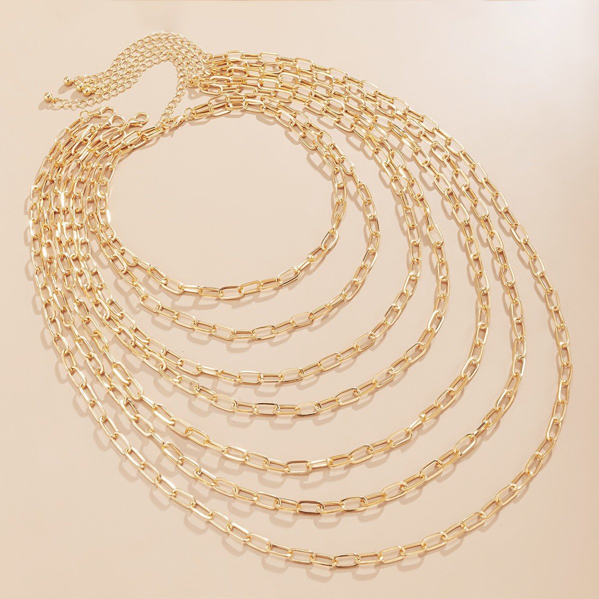 Jewelry hip-hop punk multi-layer chain all-match necklace street trend metal geometric set chain