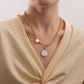 Jewelry punk clavicle chain niche design mother-of-pearl necklace female trend alloy sweater chain necklace