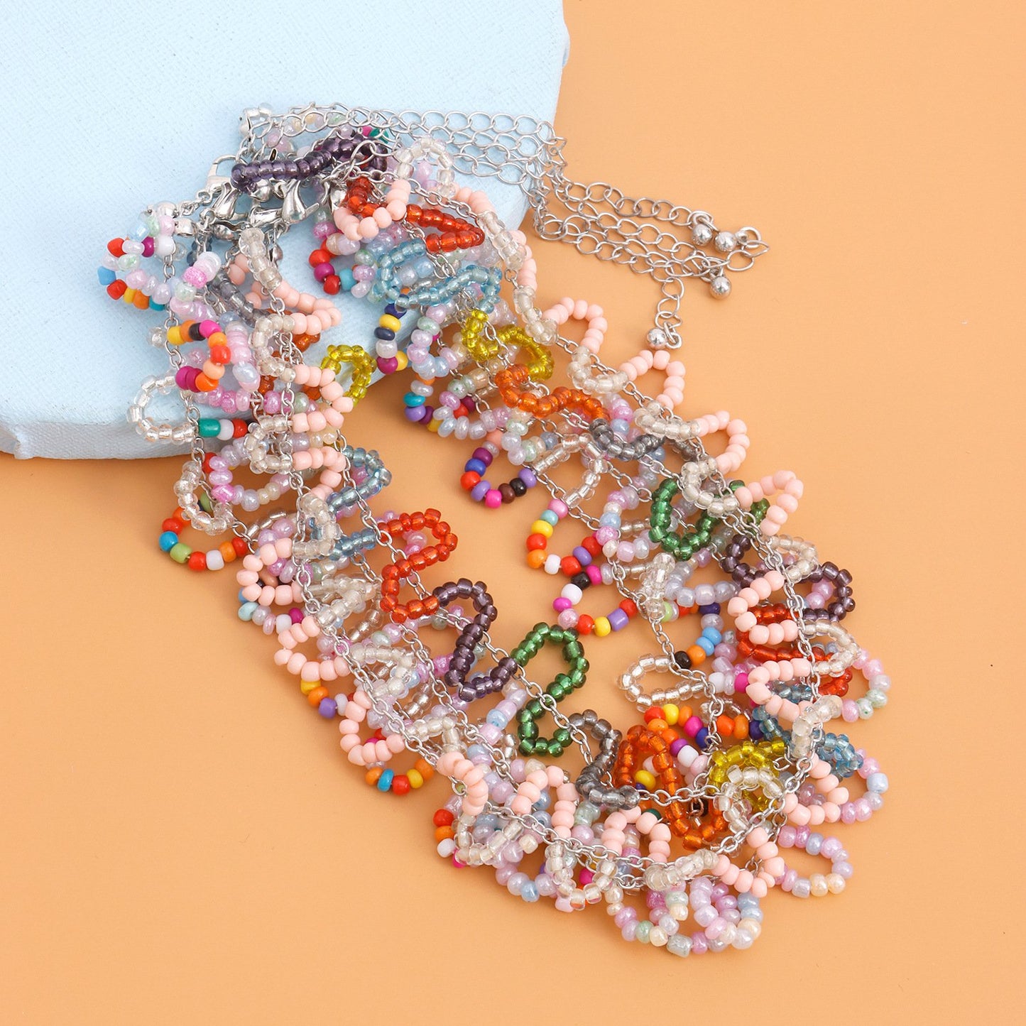 Jewelry Bohemian colored rice beads snake-shaped S-curved necklace ins niche fairy necklace