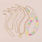 N1489 Bohemian ethnic soft pottery necklace colorful disc personality stacked holiday necklace