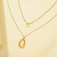 Personalized double-layer stainless steel O-shaped oval circle pendant titanium steel geometric collarbone necklace female