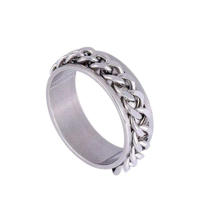 Open Beer Artifact Men's Chain Stainless Steel Ring Personality Titanium Steel Ring Ring Jewelry