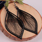 Personality handmade leaf earrings Bohemian exaggerated braided leaf earrings famous family jewelry