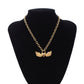 Jewelry Personality Versatile Single-layer Metal Necklace Creative Heart-shaped Wings Hollow Lock Necklace Female
