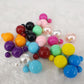 Candy-colored spherical stud earrings Ode to Joy star with the same jewelry resin alloy earrings