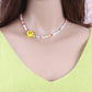 Jewelry female worker threading rice beads smiley face necklace super fairy fashion short necklace clavicle chain