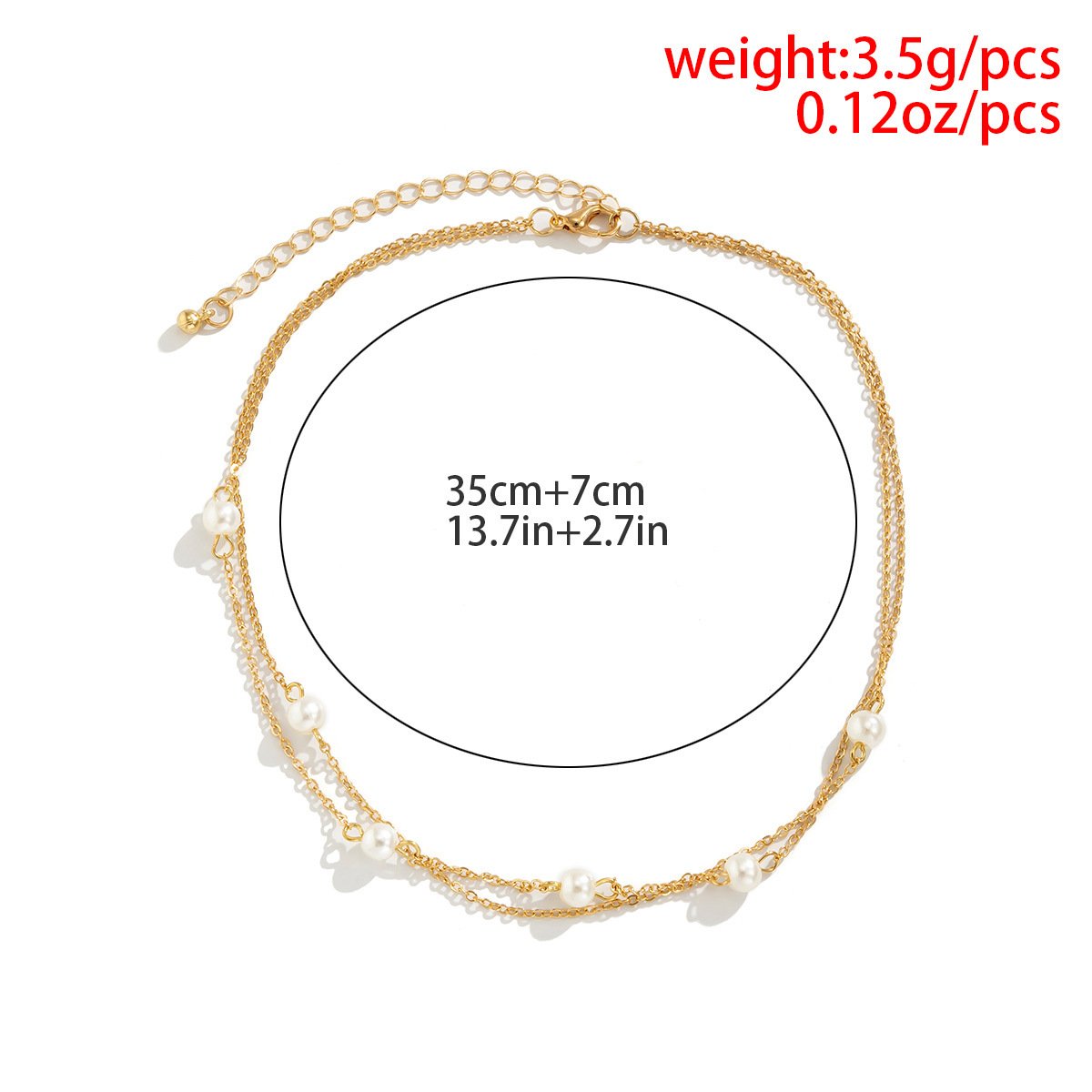 Jewelry simple double-layer imitation pearl chain collarbone necklace all-match metal retro temperament necklace