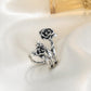 ins thorn rose ear clip without ear piercing retro fashion metal old flower ear bone clip personality earrings