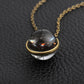Double-sided glass ball luminous couple necklace Harajuku universe fantasy starry sky gemstone pendant jewelry