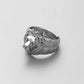 Domineering men's gold and silver lion head ring hip-hop open cross ring jewelry