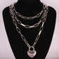 Alloy padlock necklace female ins cold fashion niche design clavicle chain temperament net red multi-layer necklace
