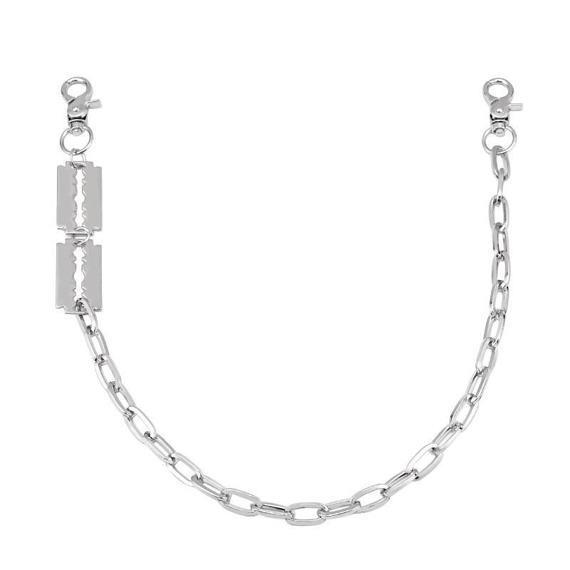 Jewelry punk hip-hop razor blade decoration body chain men and women hipster all-match single-layer pants chain