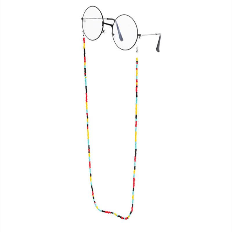 Fashion Non-slip Glasses Chain Beach Glasses Rope Lanyard Adjustable Rice Bead Mask Chain Glasses Chain