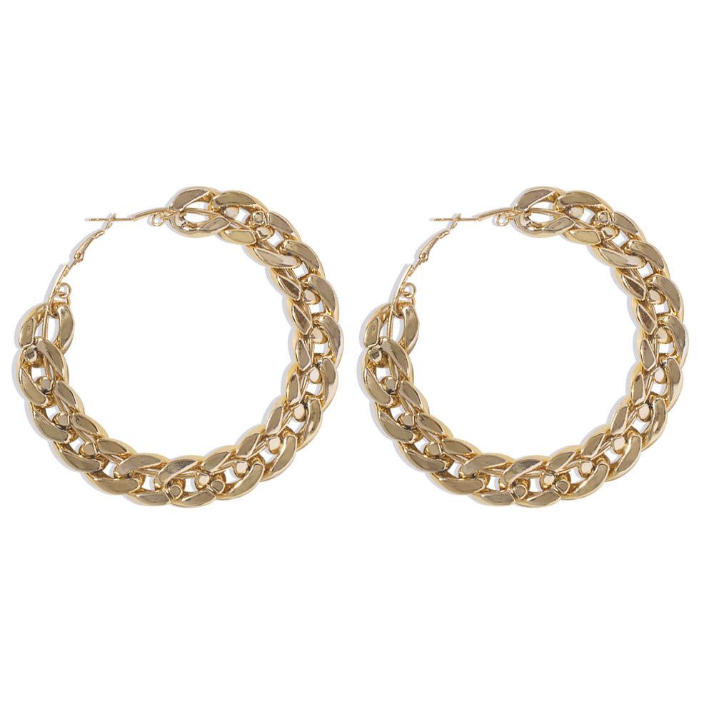 E866 Explosive Earrings Exaggerated Personality Big Circle Chain Earrings Trendy Street Shooting Earrings