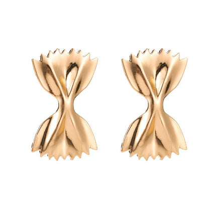 Fashion Earrings Creative Bowknot Metal Stud Earrings Literary Sweet Folding Candy Paper Ladies Earrings