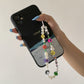 Trendy Mushroom Imitation Pearl Tassel Phone Chain Fashion Street Shot Contrasting Color Smiley Alphabet Bracelet Ornament