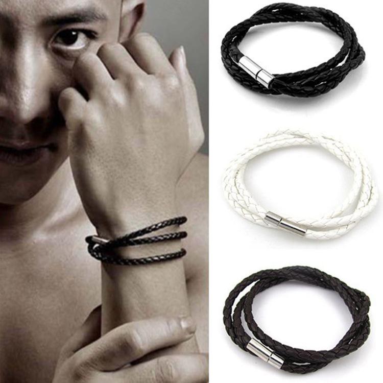 Men's multi-layer braided twist bracelet simple leather rope bracelet bracelet bracelet bracelet