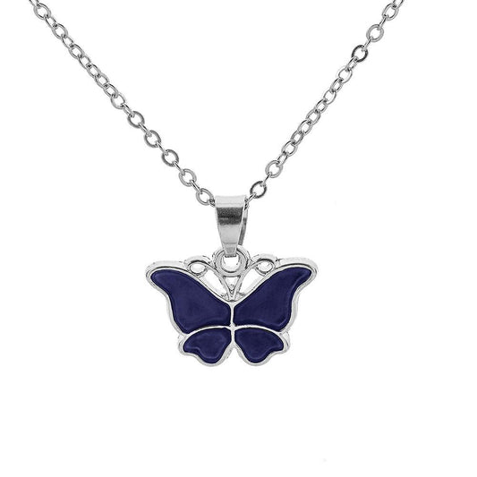 Ins light luxury niche smart temperature-changing butterfly necklace fashion personality clavicle chain jewelry female