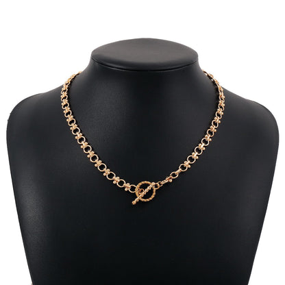 N1712 punk niche single-layer collarbone necklace creative splicing chain personality cold necklace