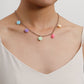 Jewelry ins diamond claw chain colorful flower necklace female choker advanced simple necklace