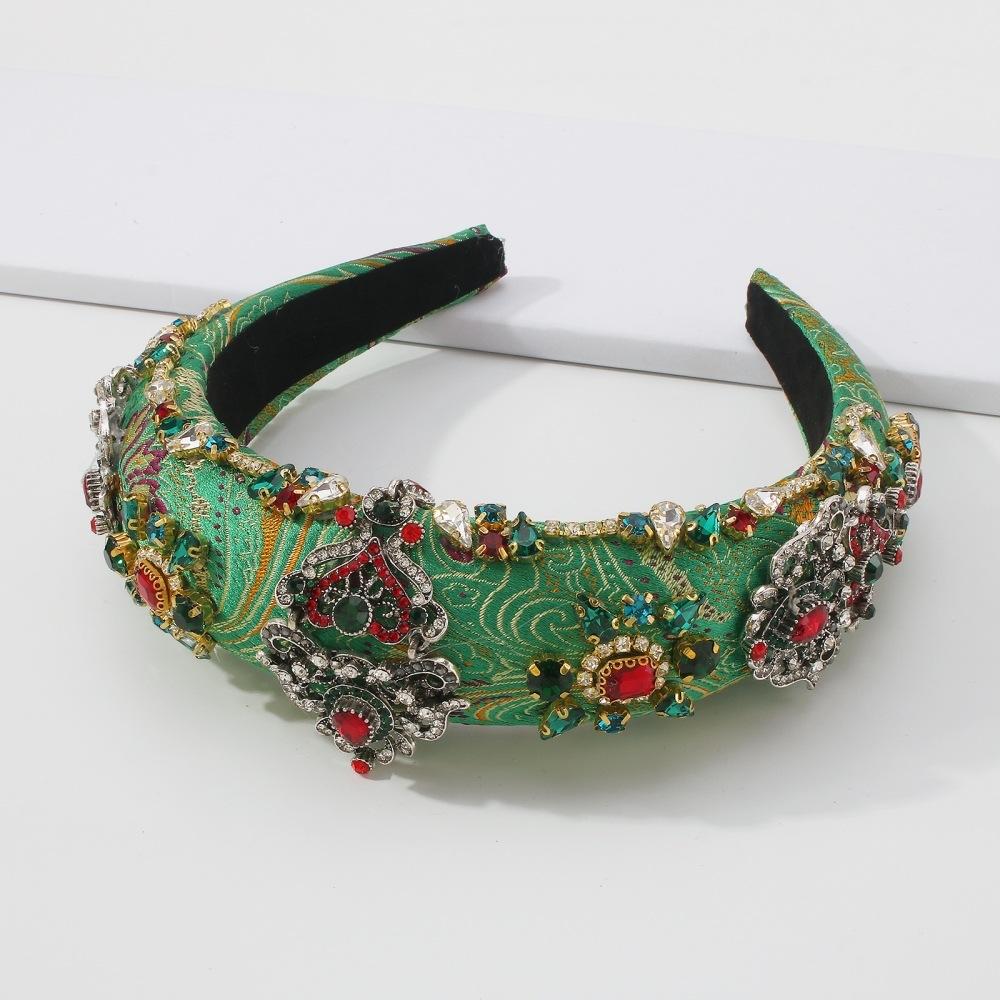 F3697 Jewelry Fashion Retro Catwalk Temperament Headband Embroidery Full Diamond Palace Hair Accessories Female