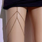 Fashion Ethnic Double Tassel Leg Chain Women Metal Chain Sexy Thigh Chain Simple Vacation Accessories