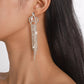 E1596 Temperament Elegant Net Red Earrings Claw Chain Rhinestone Tassel Crown Dinner Party Earrings Female