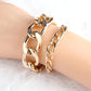 Trendy retro personality punk metal jewelry female mix and match thick chain suit bracelet